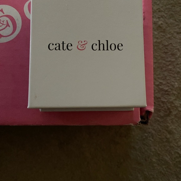 IZZY 18K WHITE GOLD TEARDROPCZ HALO DROP EARRINGS - Picture 4 of 6